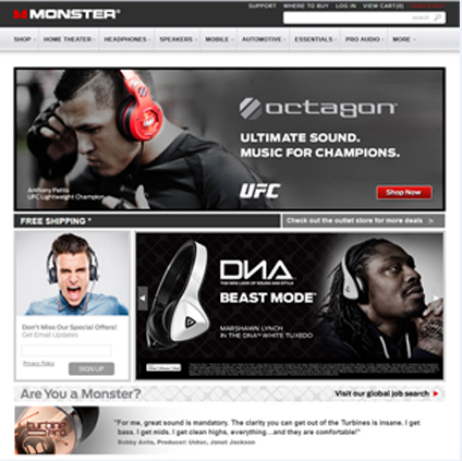 Monster Cable Featured ProductCart Site