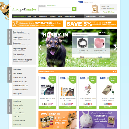 Direct Pet Supplies Featured ProductCart Site