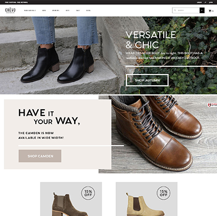 Crevo Footwear Featured ProductCart Site