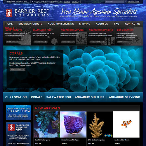 Barrier Reef Aquariums Featured ProductCart Site